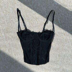 Black lace corset top